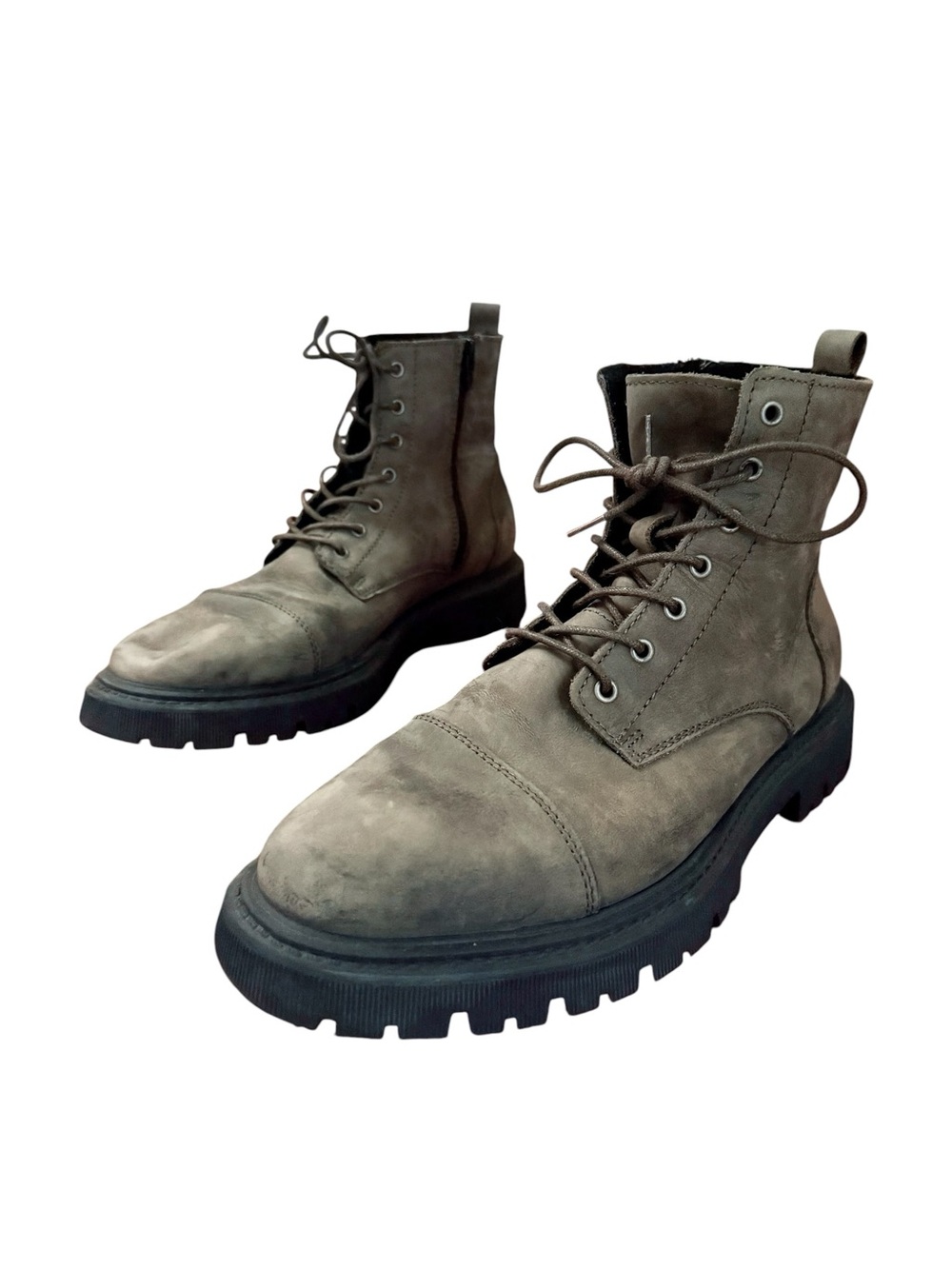 BROWNS B2 Men's Olive Army Green Lace-Up Combat Boots Size EU 44 US 11